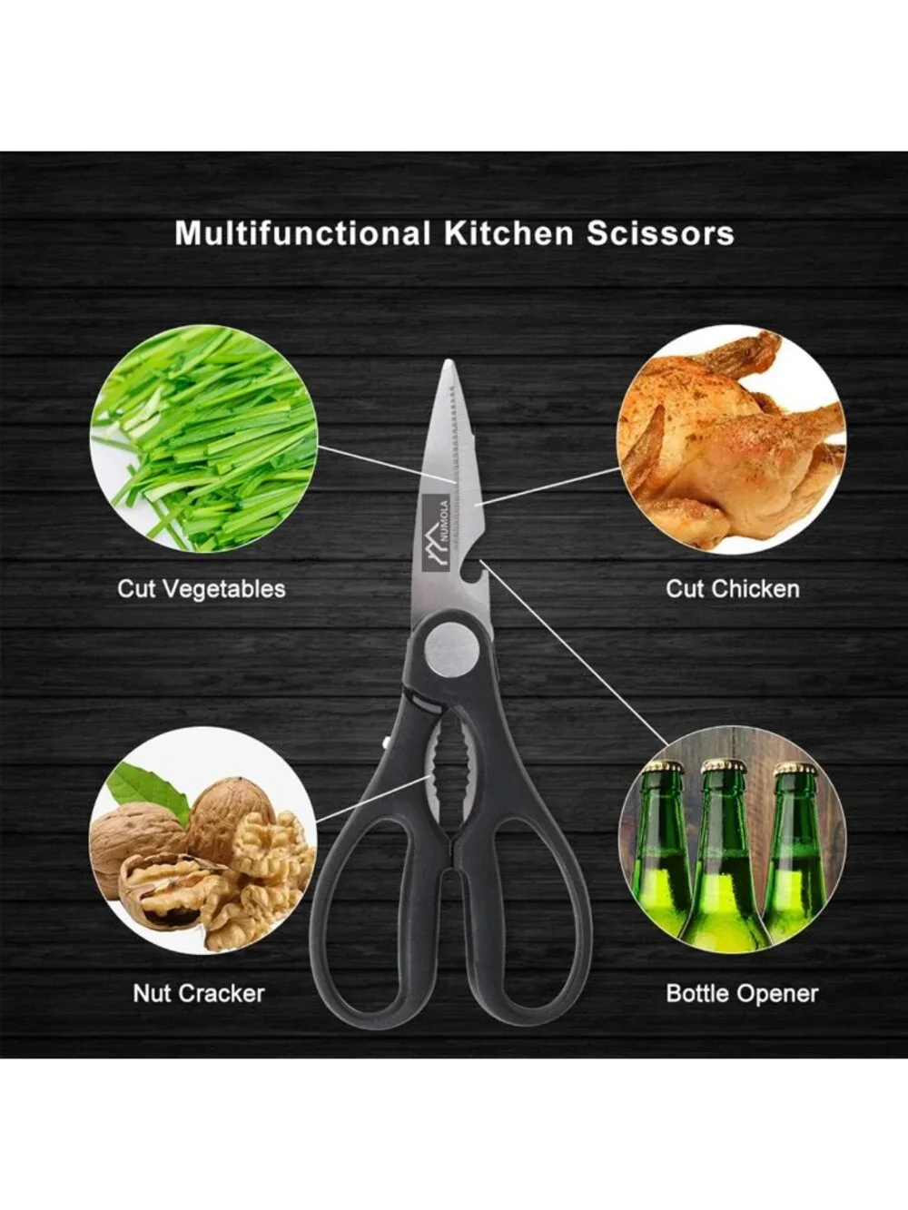 6-Piece Black Chef Knife Set - Professional Stainless Steel Cutlery for Kitchen